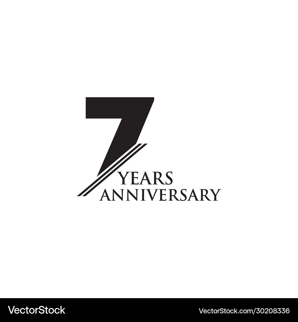 Seventh Anniversary Emblem Vector Image