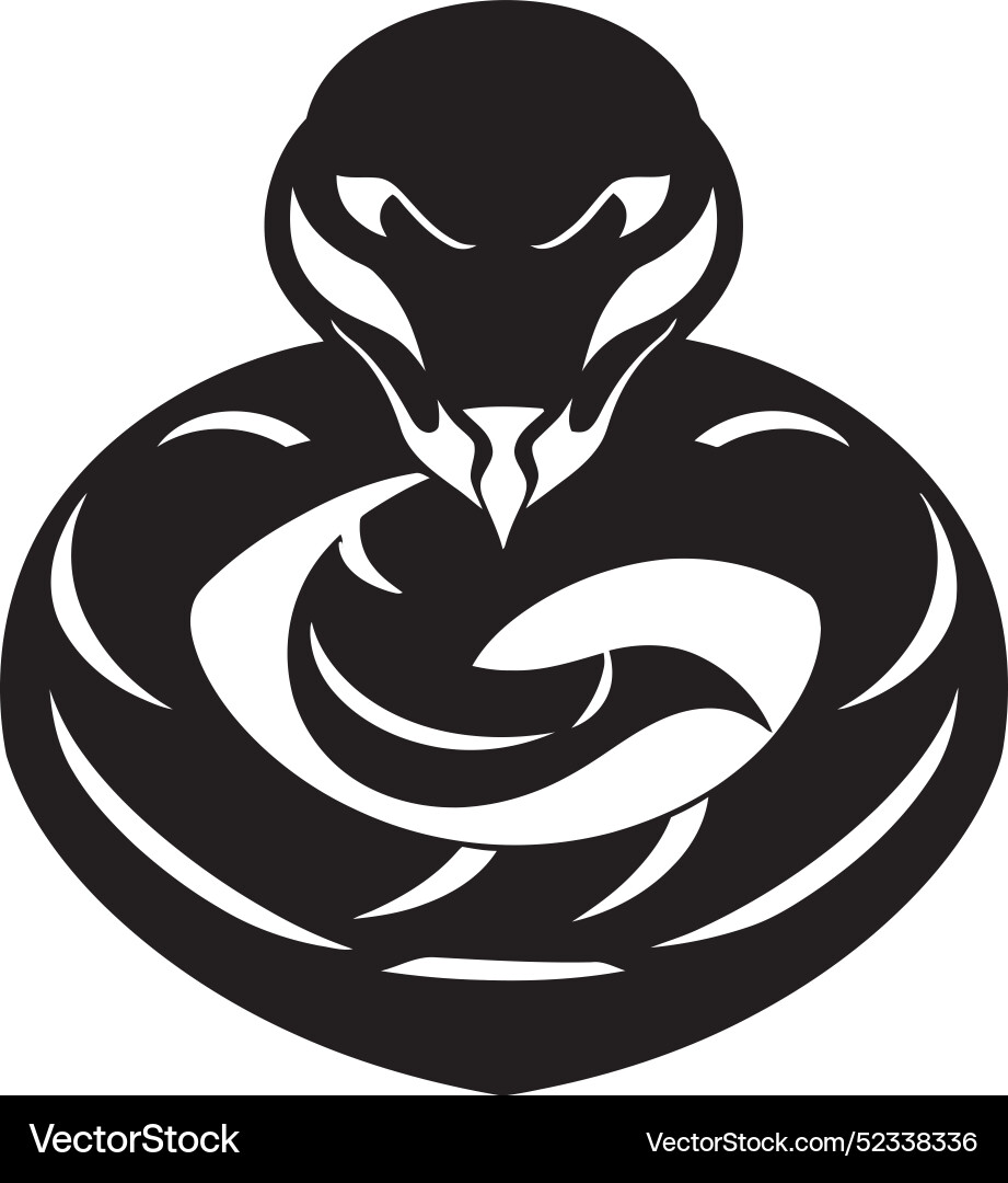 Sinuous serpent black stylestealthy python snake Vector Image