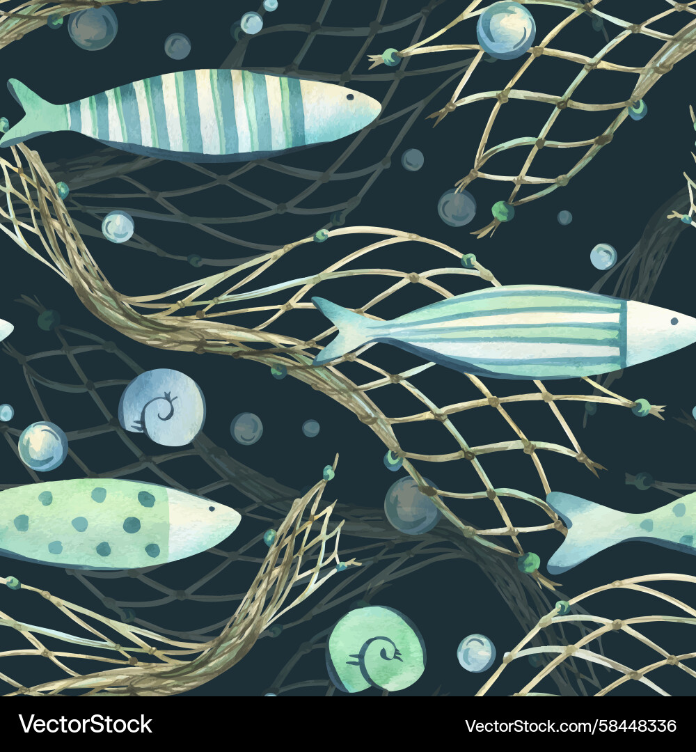 Underwater Net & Rope Pattern Vector Image