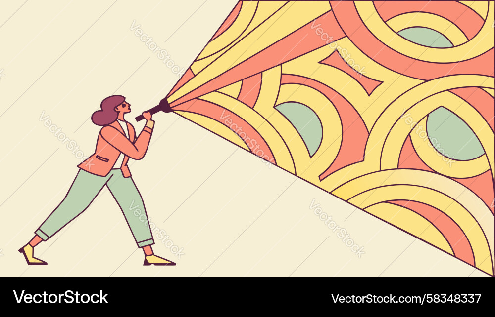 Abstract Patterns Projection Person Vector Image