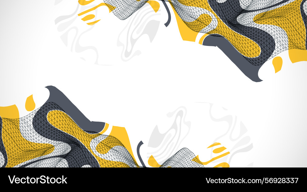 Abstract wave is made in a frame style template vector image