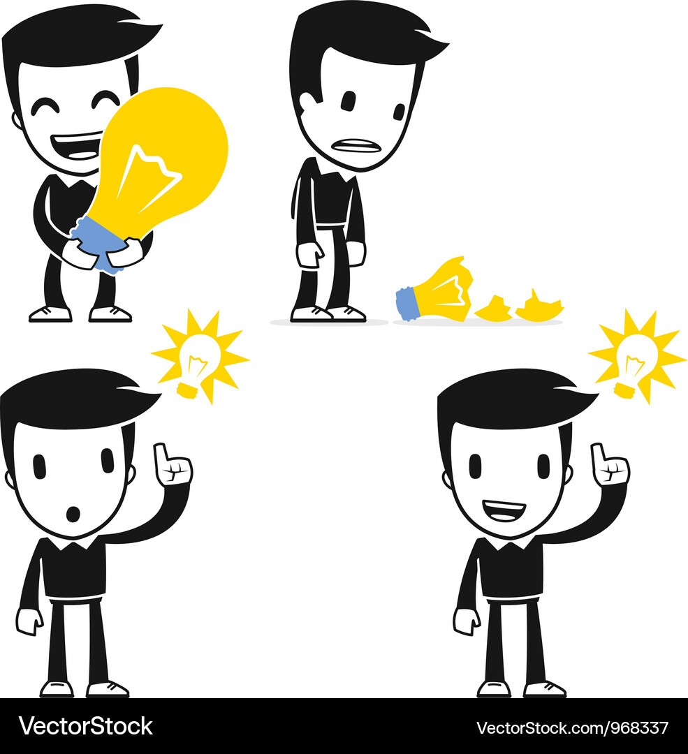 Cheerful Helper Cartoon Man Vector Image
