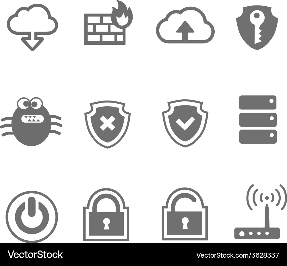 Computer network icon set vector image