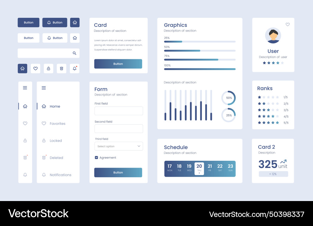 Lichtsammlung von Gradienten ui ux Elementen Lichtsammlung von Gradienten ui ux Elementen vektorbild