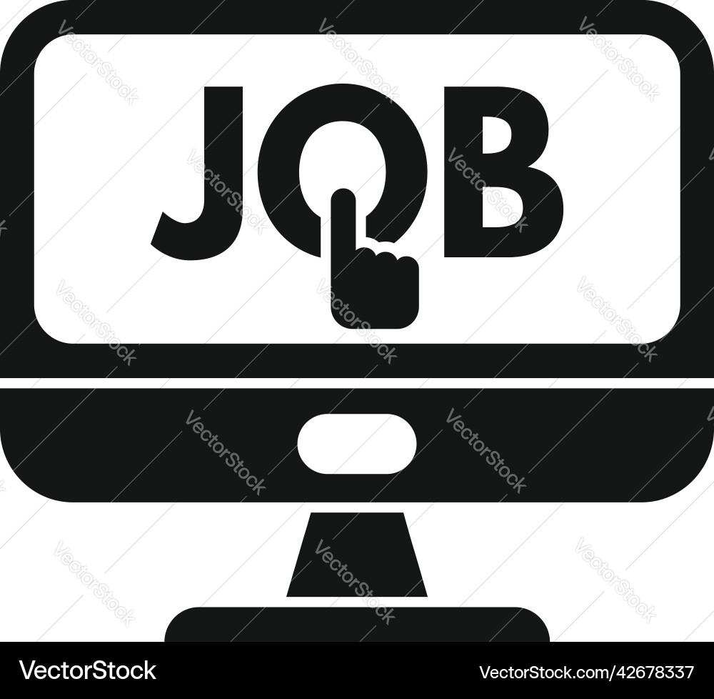 Online job click icon simple computer Online job click icon simple computer vector image