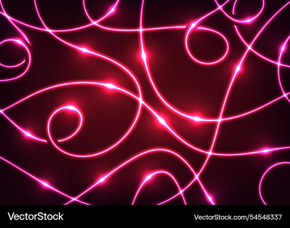 Red random light line curve wavy dark background Red random light line curve wavy dark background vector image