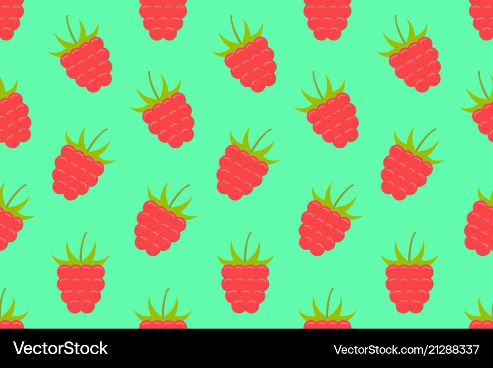 Seamless pattern with raspberry vector image