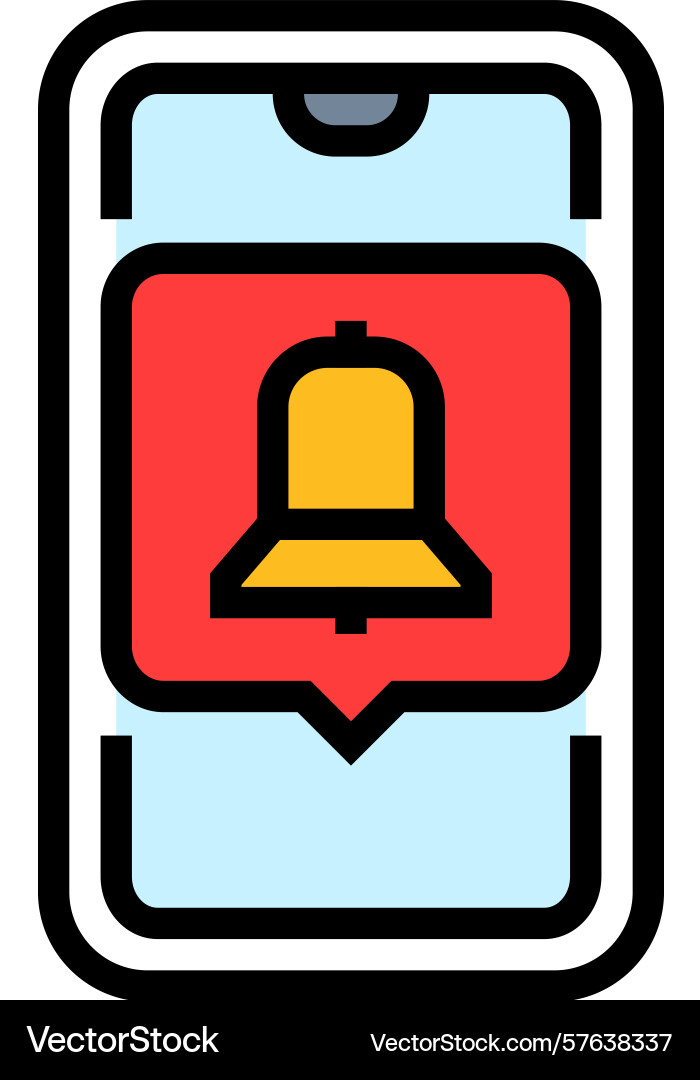 Smart notifications color icon Vector Image