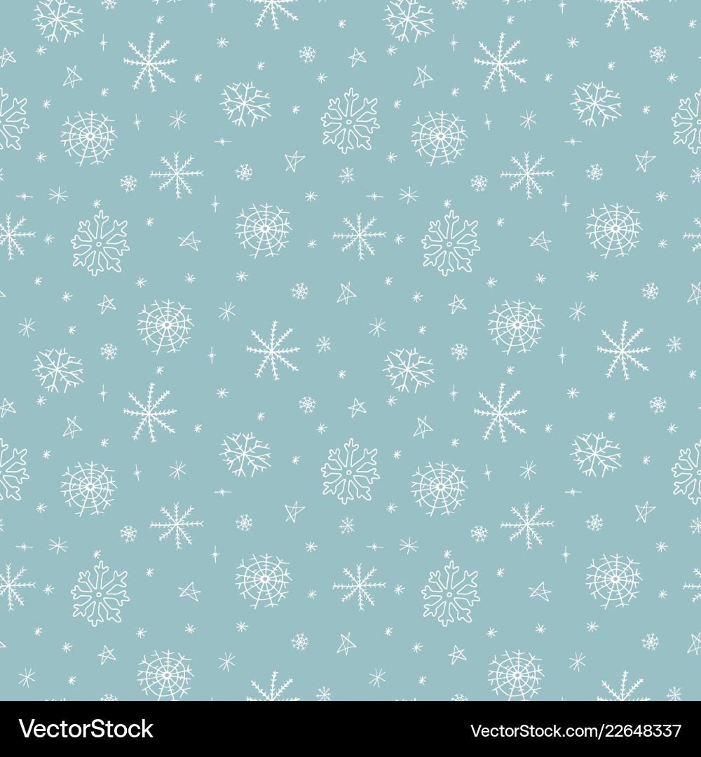 Snowflake Winter Seamless Pattern vector image