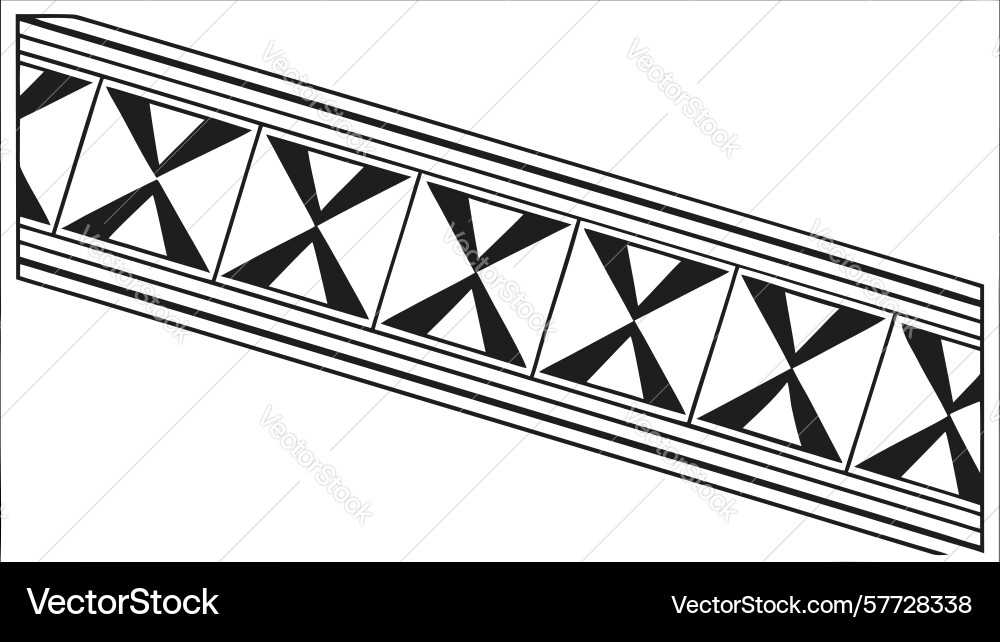 Abstract x-shape geometric pattern border modern vector image