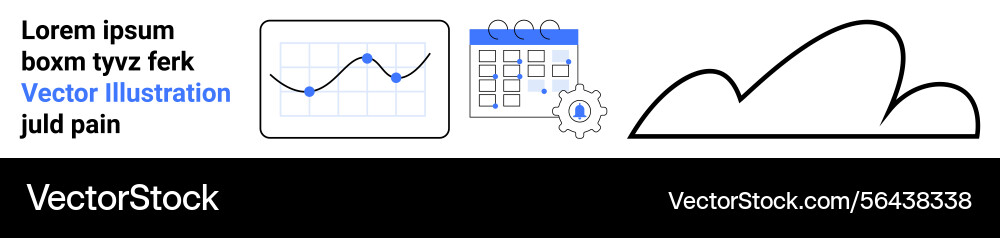 Analytics dashboard with line chart calendar Analytics dashboard with line chart calendar vector image