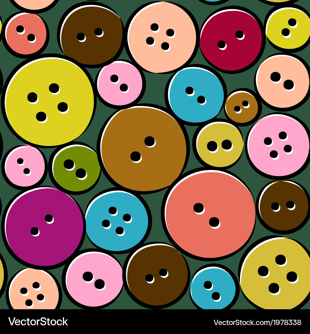 Cute pattern with abstract buttons vector image