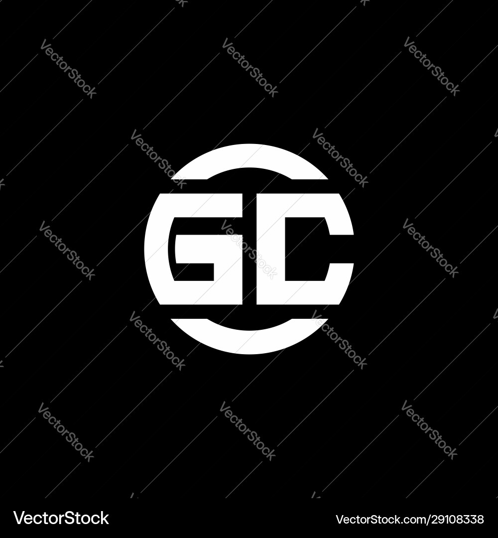 Gc logo monogram isolated on circle element Vector Image
