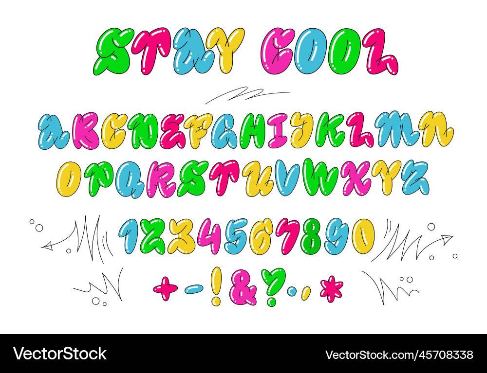 Hand drawn graffiti style alphabet isolated Hand drawn graffiti style alphabet isolated vector image