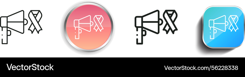Megaphone icon thin linear regular and button Megaphone icon thin linear regular and button vector image