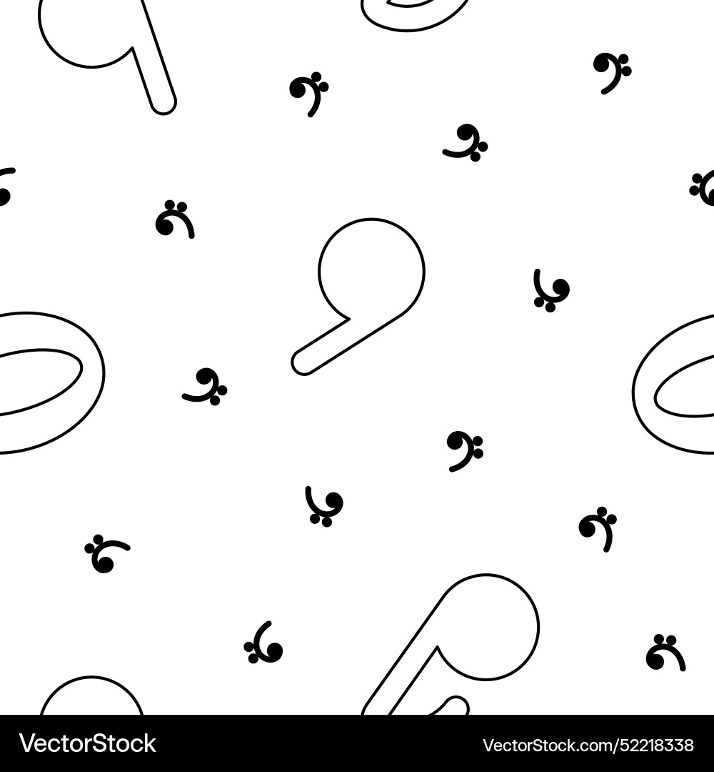 Musical notes seamless pattern coloring page Vector Image