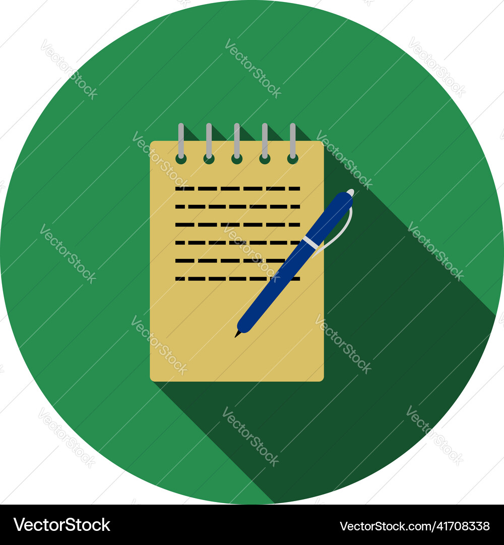 Notebook with pen icon Notebook with pen icon vector image