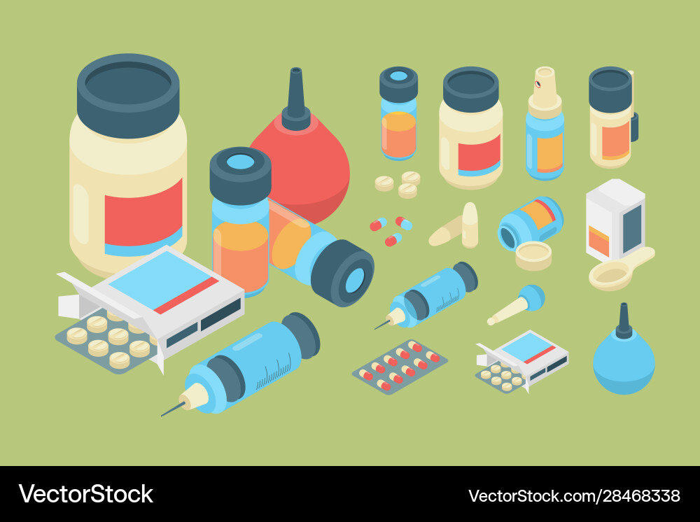 Pharmazeutische Isometrie Medizin Pharmazeutische Isometrie Medizin vektorbild