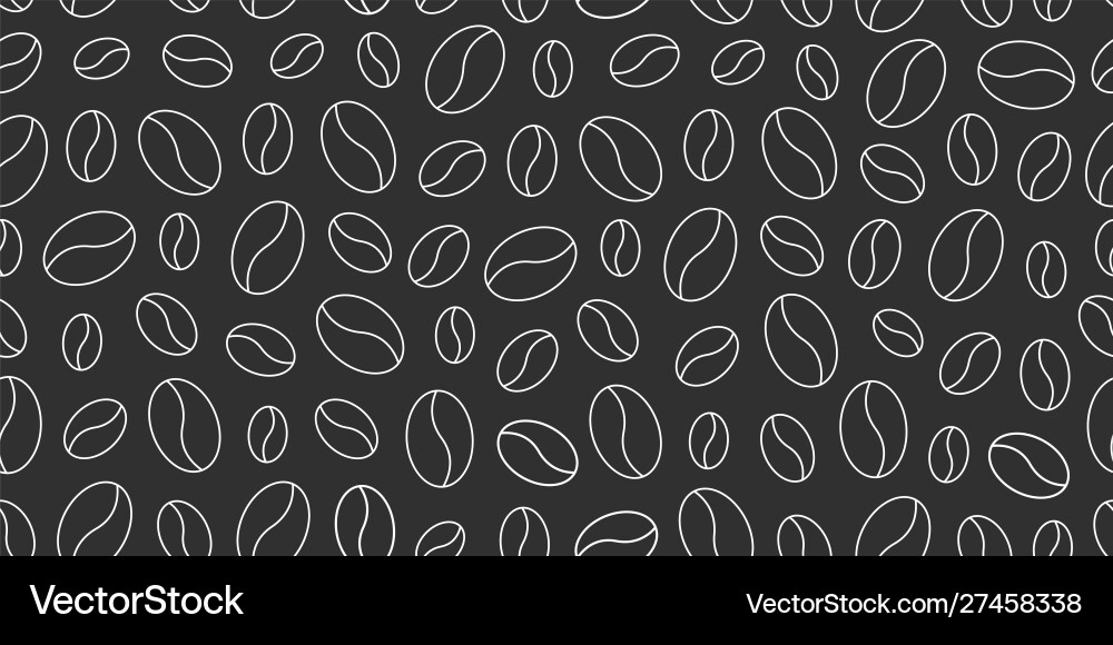 Seamless pattern with coffee beans linear Seamless pattern with coffee beans linear vector image