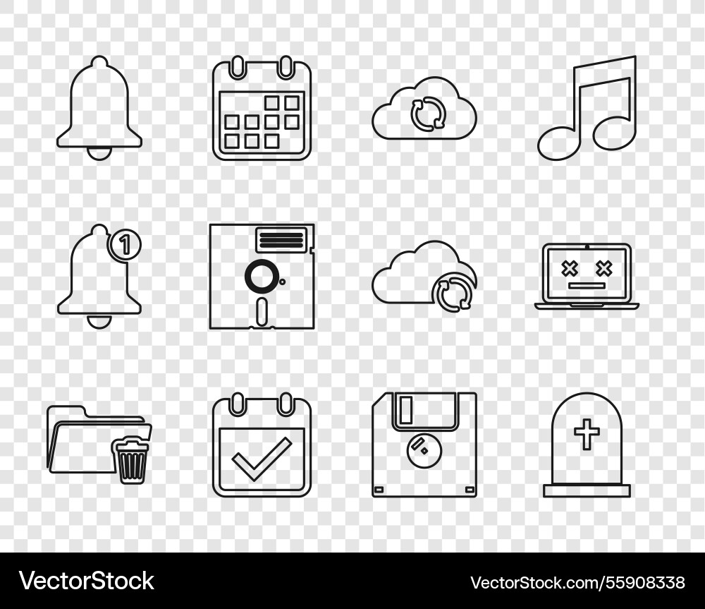 Set line delete folder tombstone with cross cloud Set line delete folder tombstone with cross cloud Vector Image