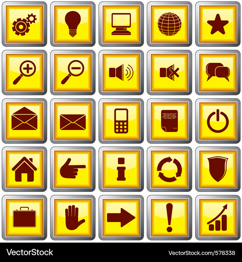 Square shaped web buttons Vector Image