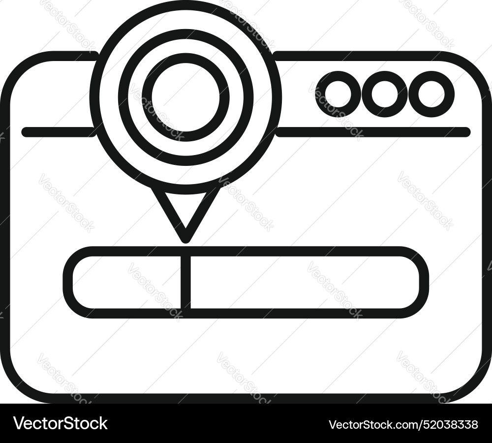 Website location icon showing online address Website location icon showing online address vector image