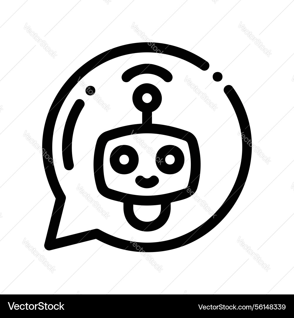 A minimal symbol representing subject chat bot Vector Image