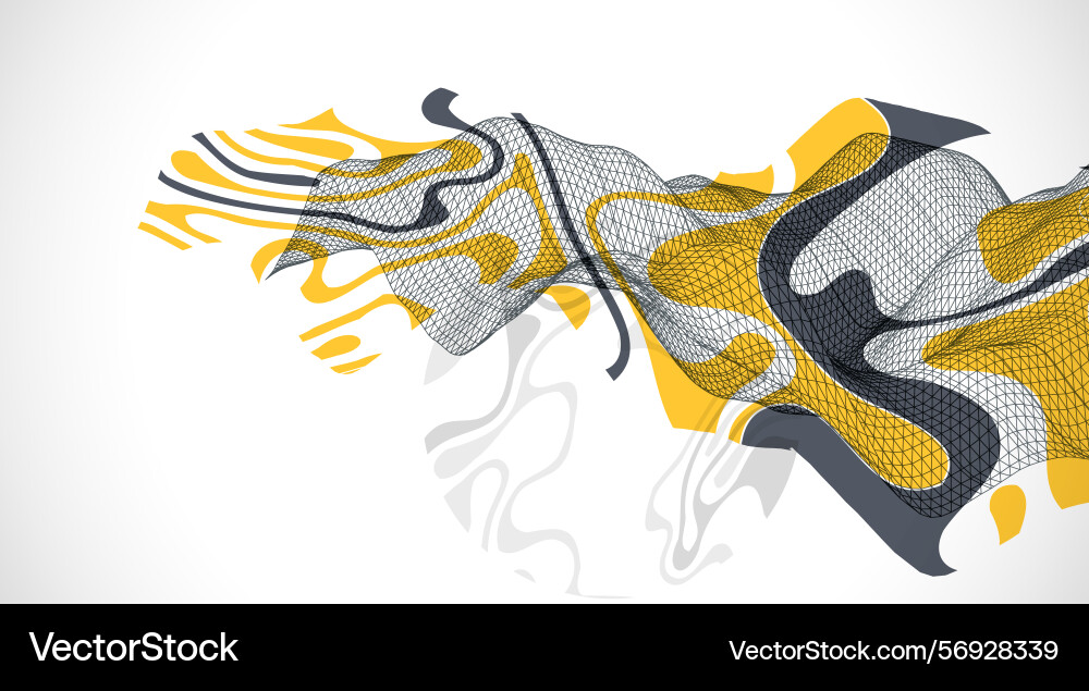 Abstract wave is made in a frame style template Vector Image