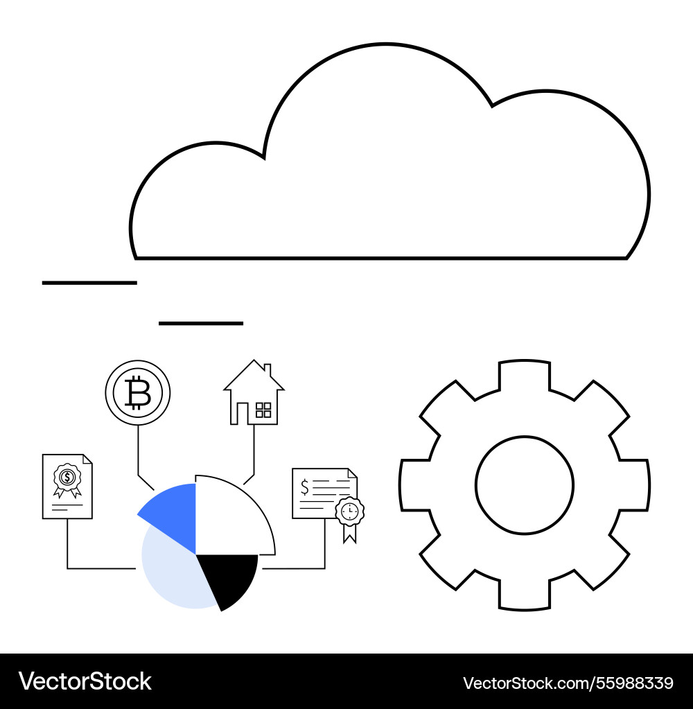 Cloud computing ecosystem with data integration Cloud computing ecosystem with data integration vector image