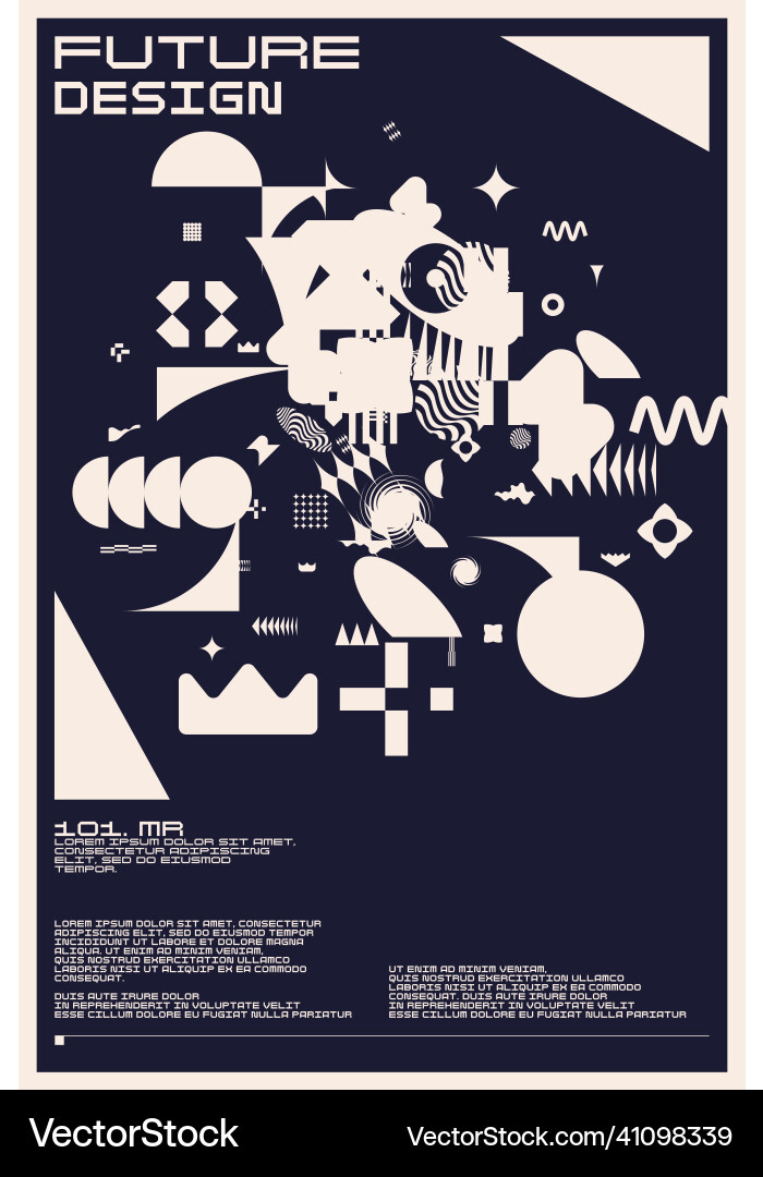 Composition with dynamic and geometric shapes vector image