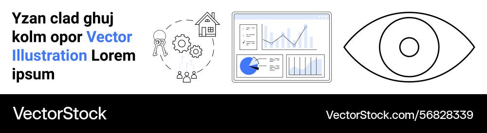 Data visualization and analytics with gear Data visualization and analytics with gear vector image