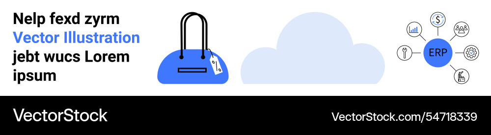 Erp software with cloud integration and business Erp software with cloud integration and business Vector Image