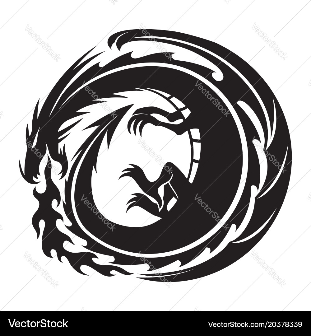Schwarzer Drachen Emblem Vektorbild