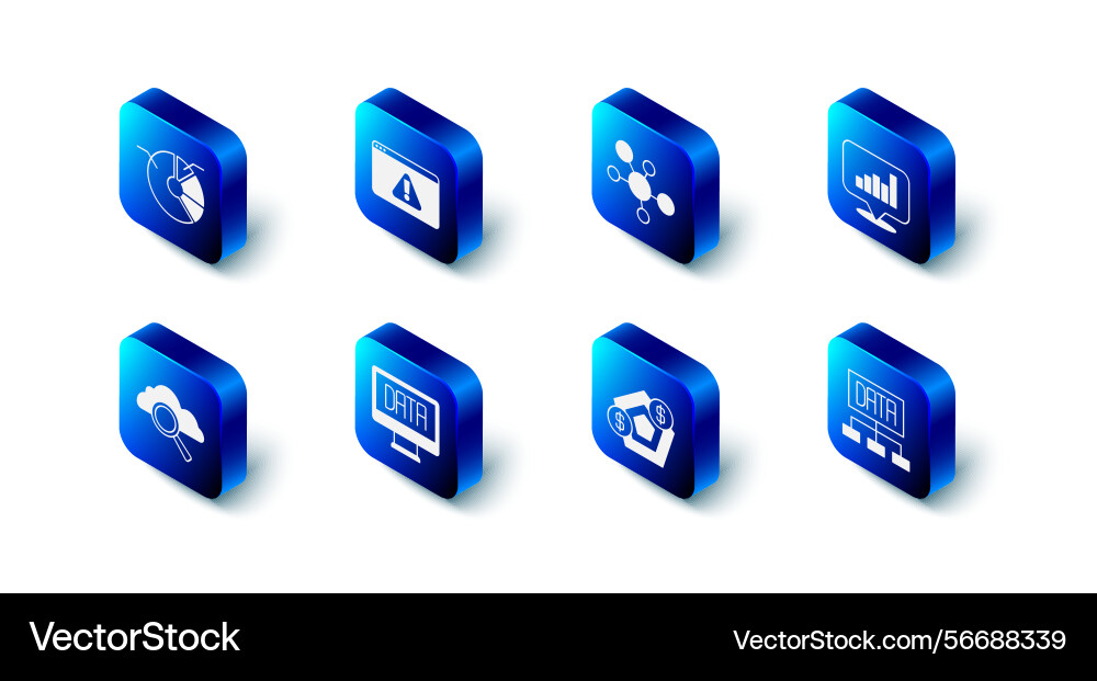 Set browser with exclamation mark mind map vector image