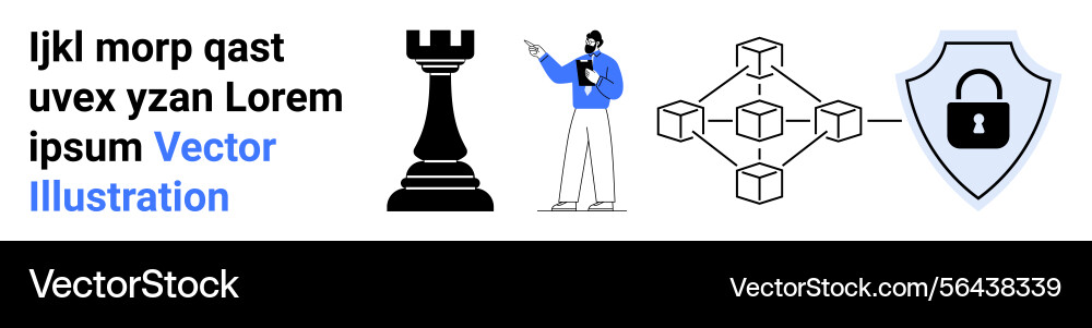 Strategist analyzing blockchain network Strategist analyzing blockchain network vector image