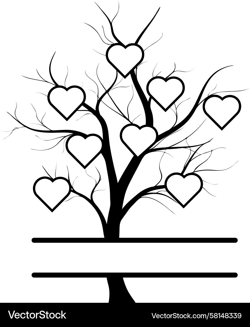 Tree with Photo Frames Vector Image