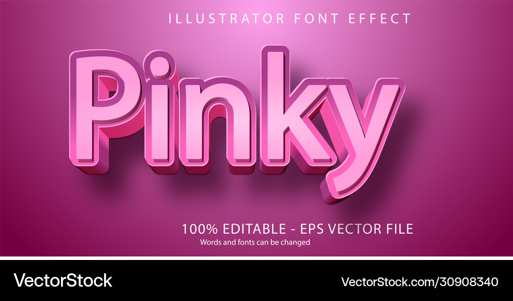 3D Pinky Text Effect - Editable Font vector image