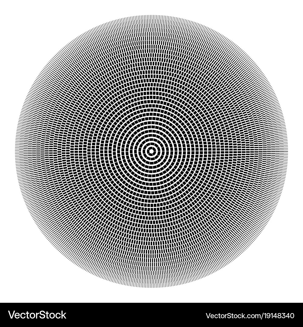 Black and White Round Abstract Pattern Vector Image