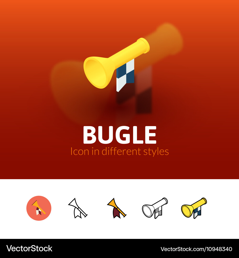 Bugle icon in different style vector image