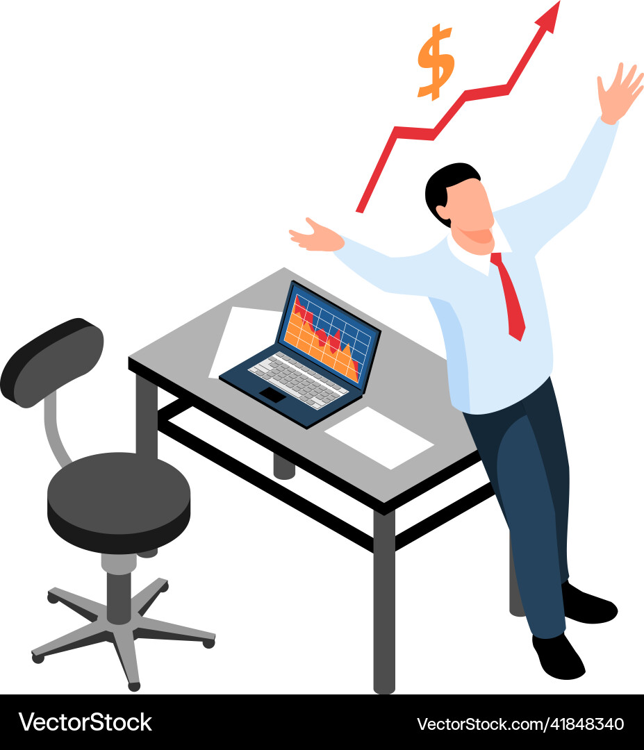 Currency growth trader composition Currency growth trader composition Vector Image