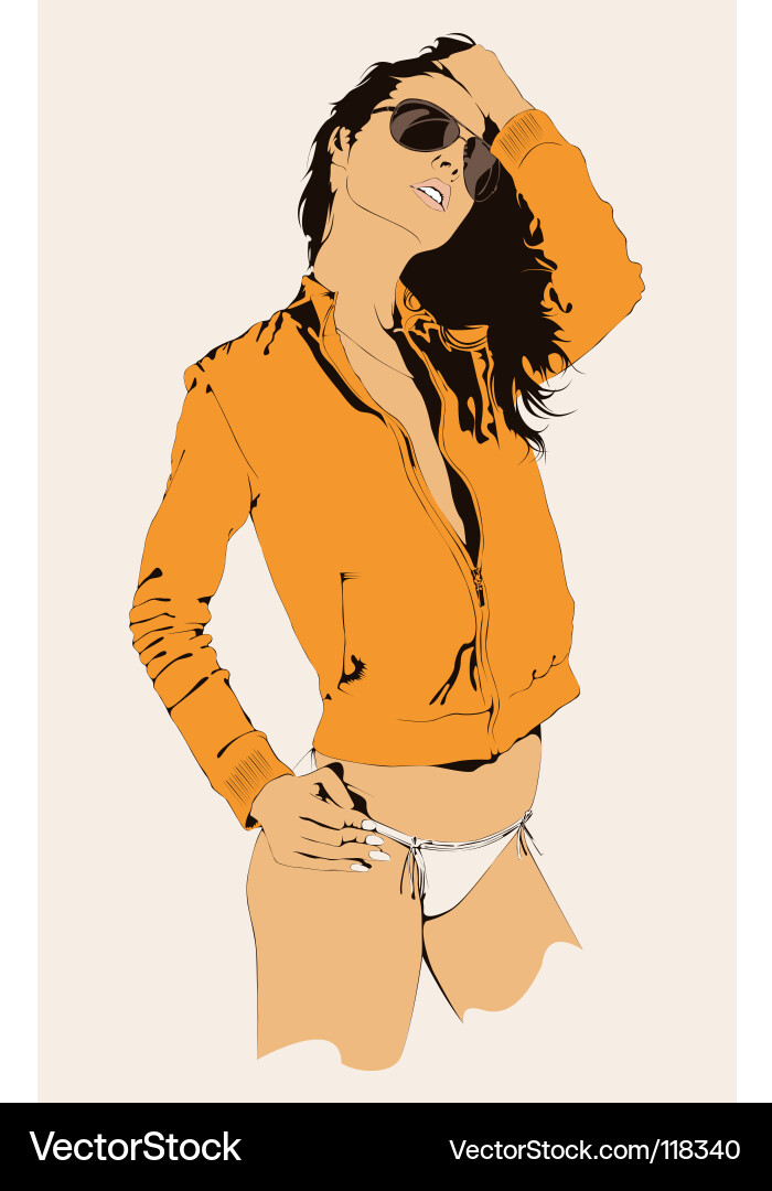 Cute Cartoon Girl Silhouette vector image