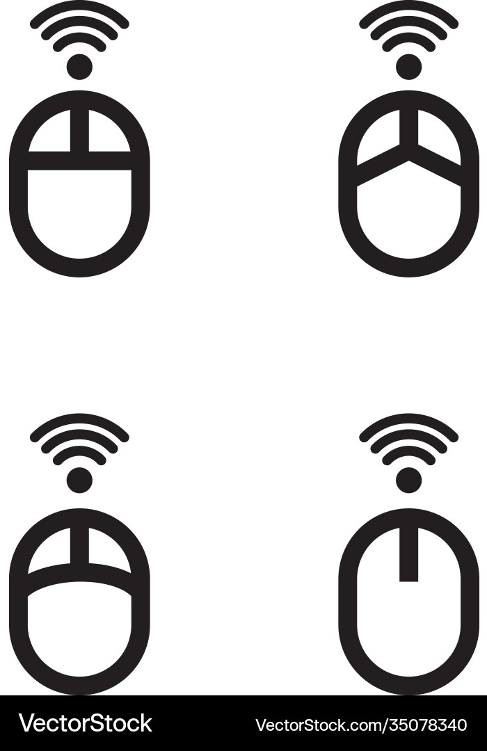 Icon set mouse computer vector image