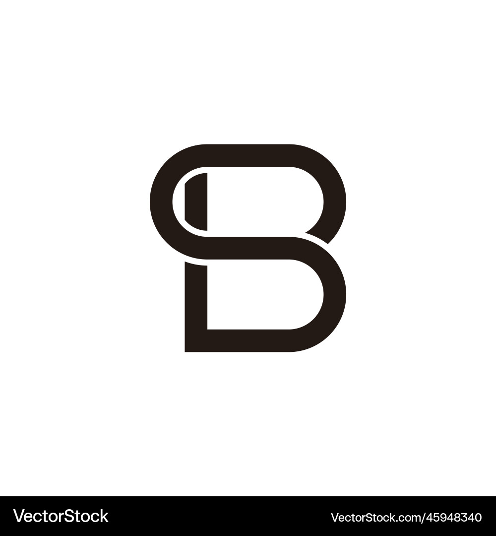 Letter sb loop geometric linked logo vector image