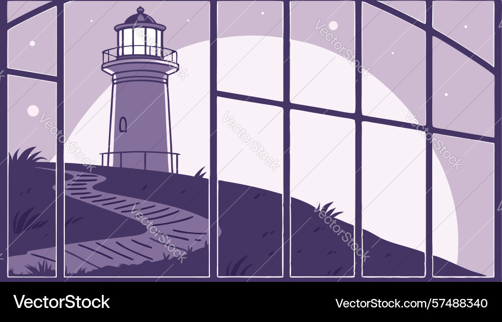 Lighthouse through a grid modern architecture vector image