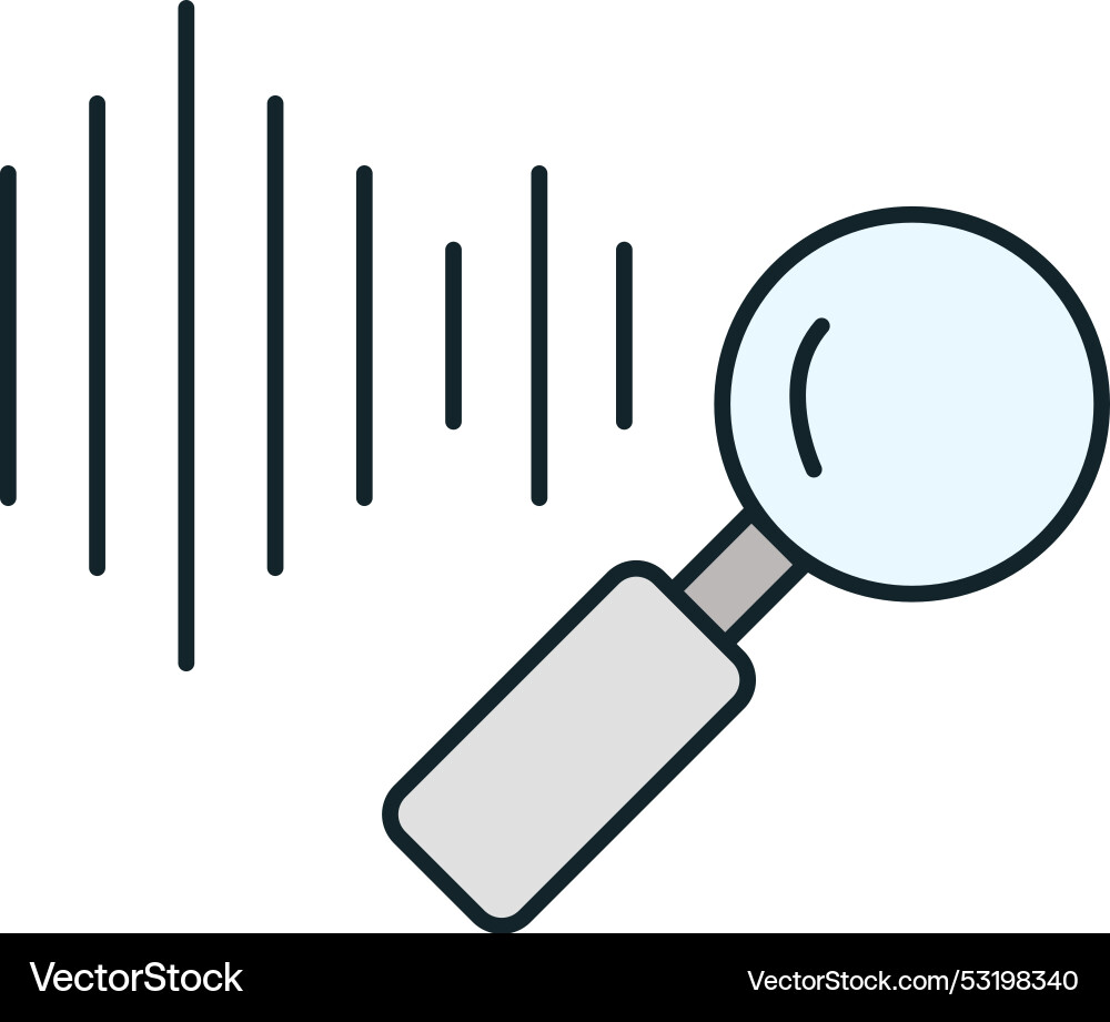 Magnifying glass exploring data analysis in smart Magnifying glass exploring data analysis in smart vector image