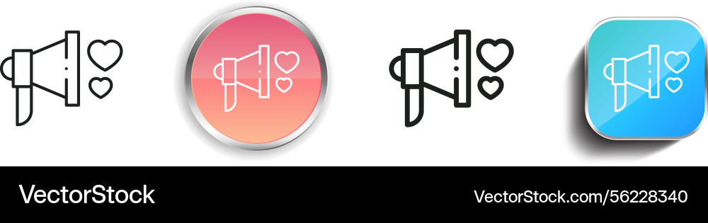 Megaphone icon thin linear regular and button vector image