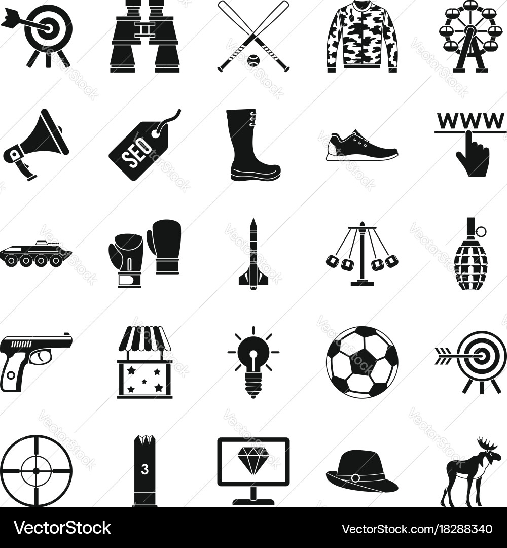 Target icons set simple style vector image