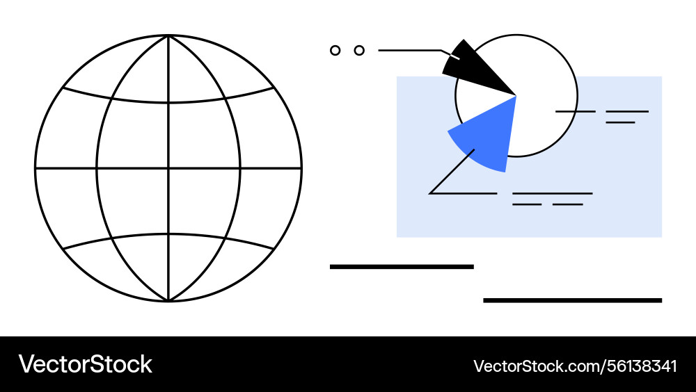 Global data representation with pie chart Vector Image