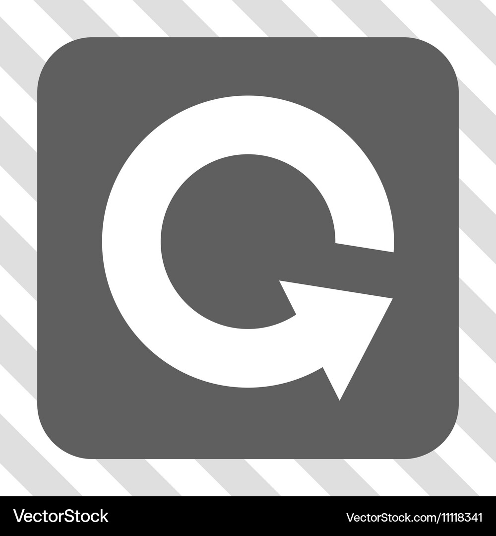 Rotate ccw rounded square button Vector Image