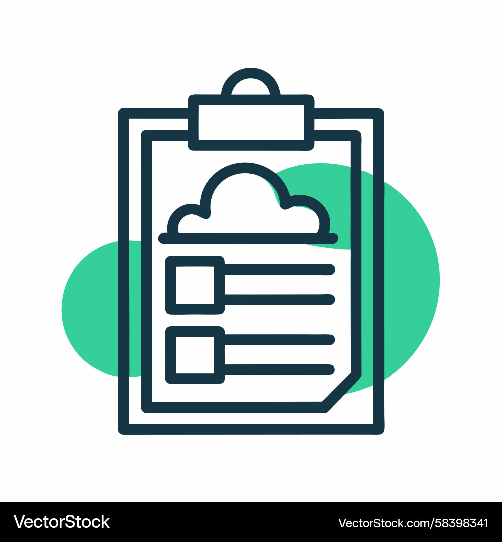 Task Management Checklist with Cloud Icon Vector Image